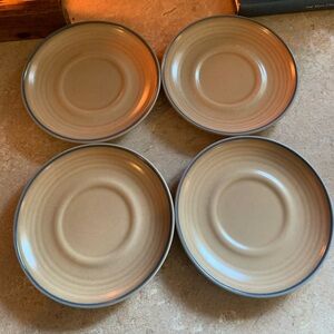 Set Of 4 Vintage Pfaltzgraff Folk Art 6" Inch Saucers More Recent Marking